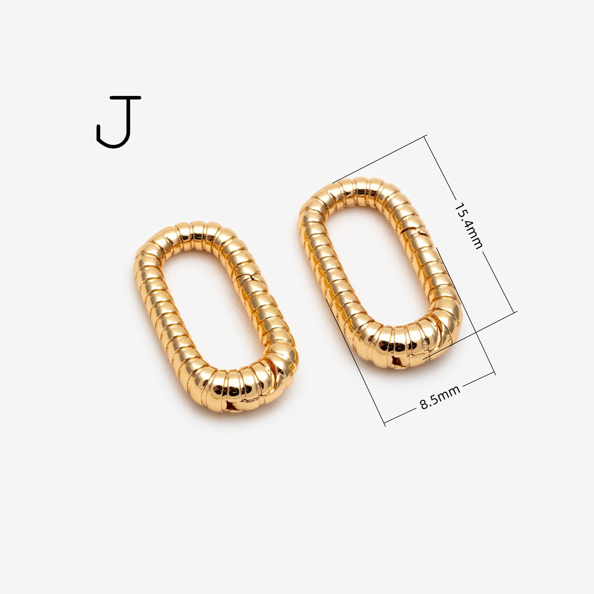 4pcs Gold Necklace Clasp, Oval Spring Gate Ring , Oval Gate Ring, Gold plated Brass Basic Supplies (GB-1831)